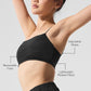 Micro Plisse Game On Sports Bra — Black