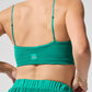 Micro Plisse Game On Sports Bra — Spruce Green