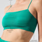 Micro Plisse Game On Sports Bra — Spruce Green