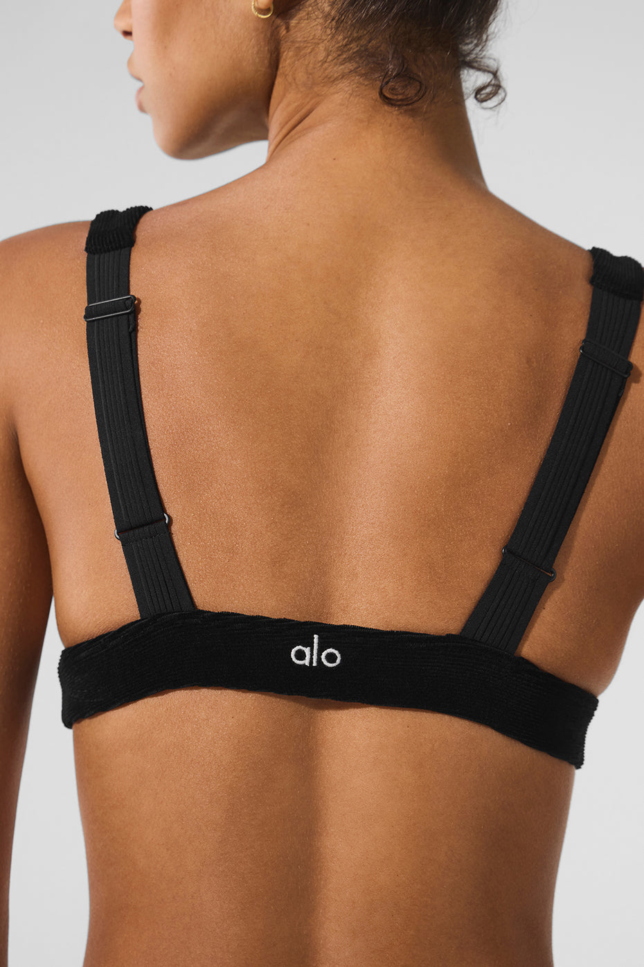 Micro Corduroy Dreamer Sports Bra — Black