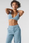 Micro Corduroy Dreamer Sports Bra — Celestial Blue