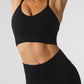 Seamless Winter Warm Plush Delight Sports Bra — Black