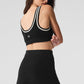 Tennis Club Sweater Knit Sports Bra — Black/Ivory