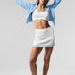 Tennis Club Sweater Knit Sports Bra — White/Seashell Blue