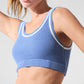 Tennis Club Sweater Knit Sports Bra — Crystal Clear Blue/White