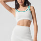 Tennis Club Sweater Knit Sports Bra — White/Spruce Green
