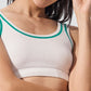 Tennis Club Sweater Knit Sports Bra — White/Spruce Green