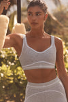 Alosoft Heart Throb Sports Bra — Athletic Heather Grey/White