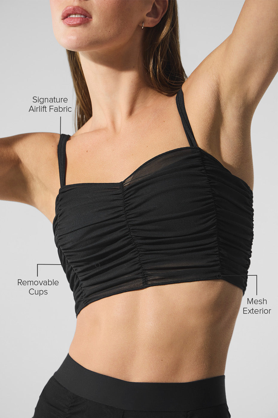 Airlift Mesh Cherish Sports Bra — Black