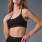 Pointelle Sweater Be Mine Sports Bra — Black