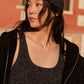 Marl Sweater Sports Bra — Black Marl