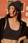 Marl Sweater Sports Bra — Black Marl