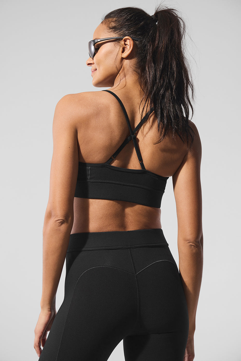 Alosoft Relay Sports Bra — Black/White