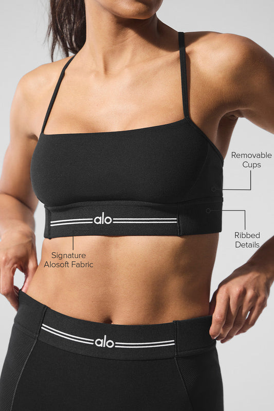 Alosoft Relay Sports Bra — Black/White