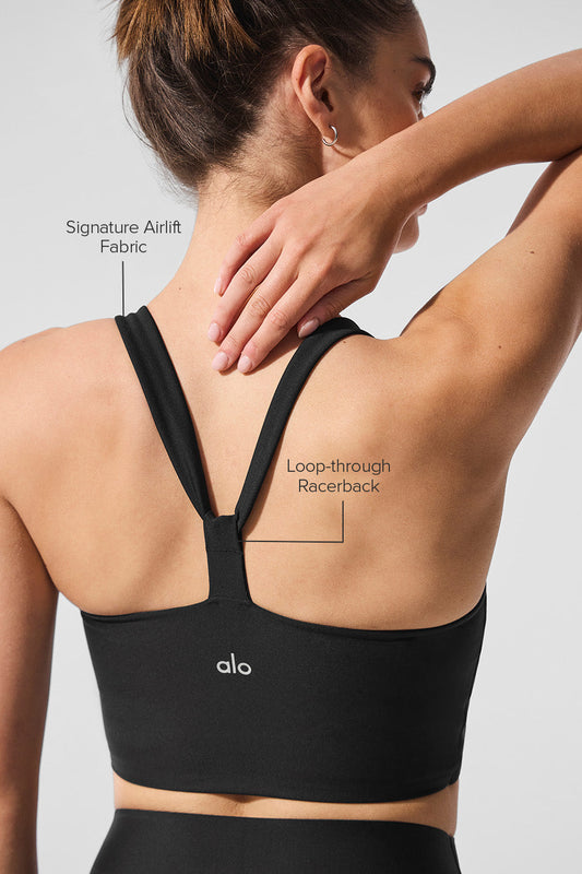 Airlift Sleek Sports Bra Tank Top — Black