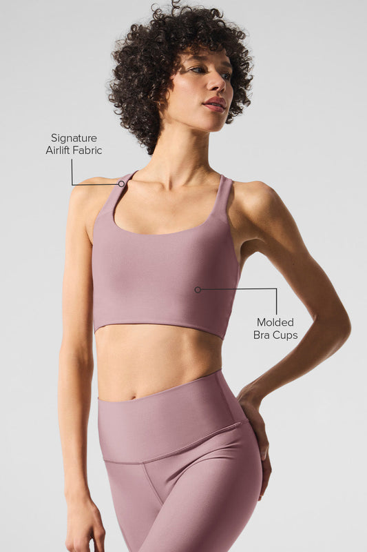 Airlift Sleek Sports Bra Tank Top — Smoky Quartz