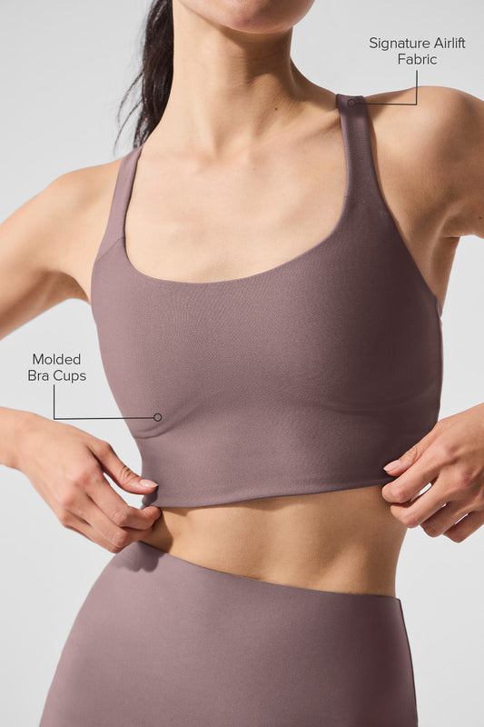 Airlift Sleek Sports Bra Tank Top — Mushroom
