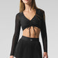 Airlift Mesh Divine Long‑Sleeve Sports Bra — Black