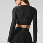 Airlift Mesh Divine Long‑Sleeve Sports Bra — Black