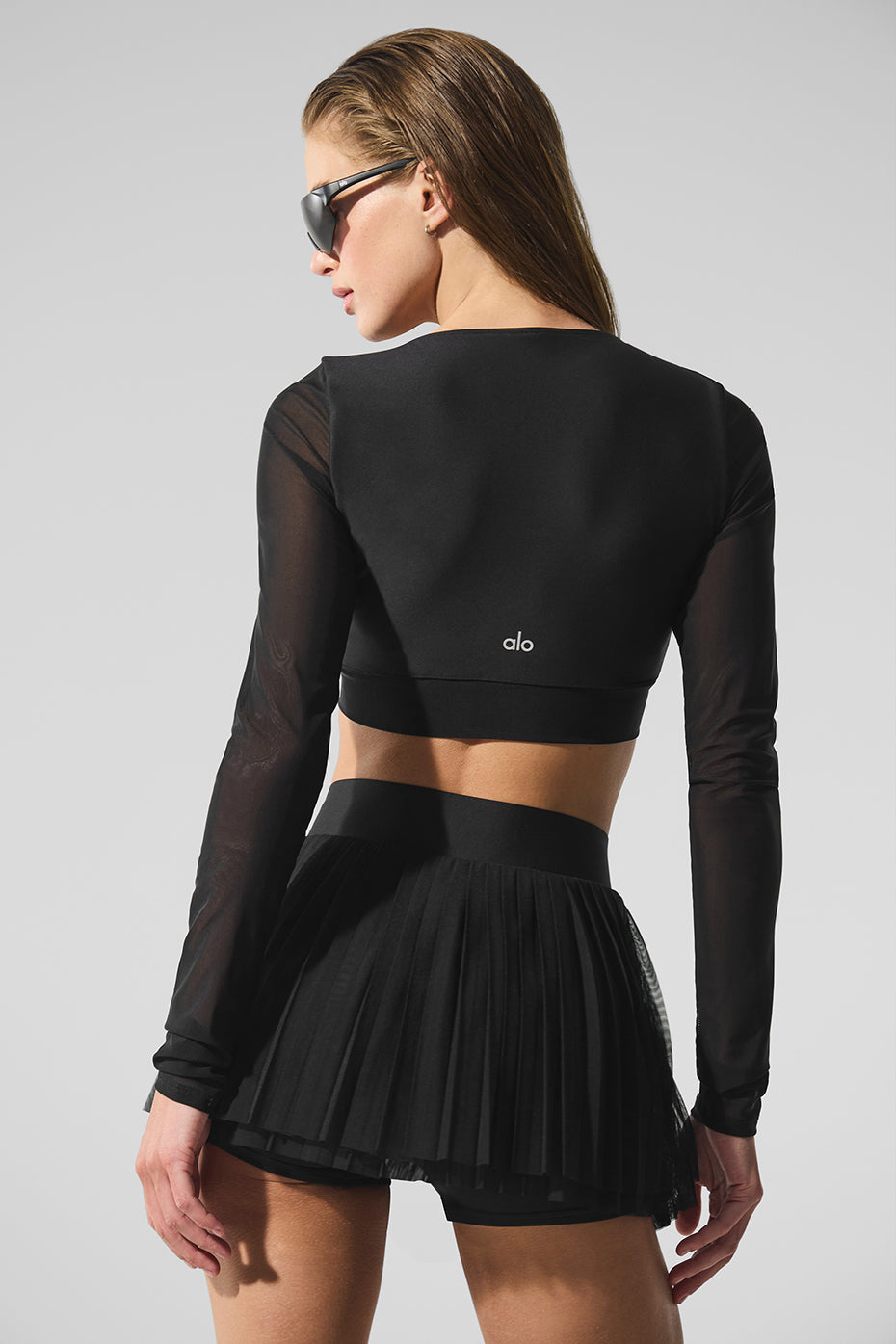 Airlift Mesh Divine Long‑Sleeve Sports Bra — Black