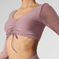 Airlift Mesh Divine Long‑Sleeve Sports Bra — Smoky Quartz