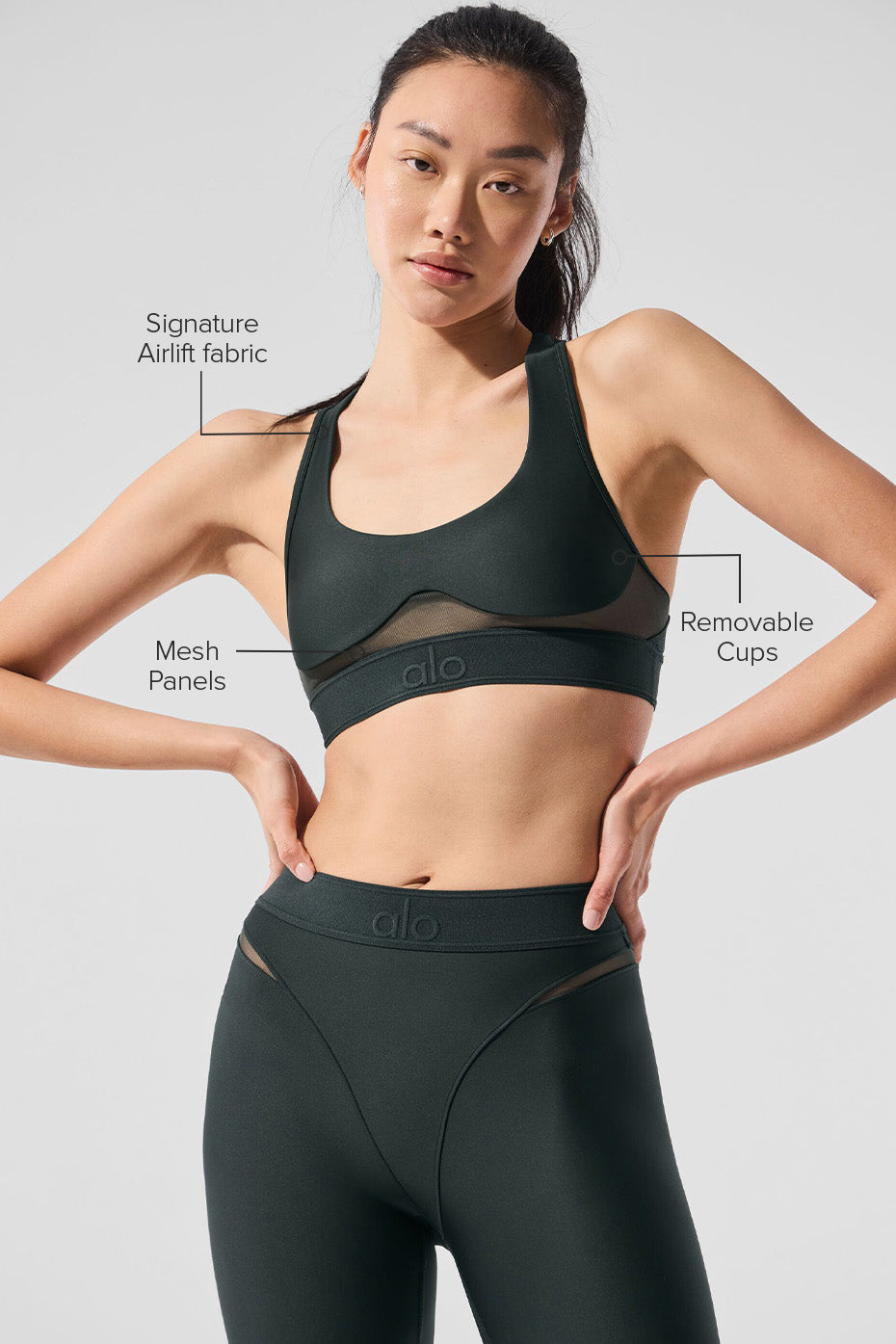 Airlift Rebel Sports Bra — Charcoal Green