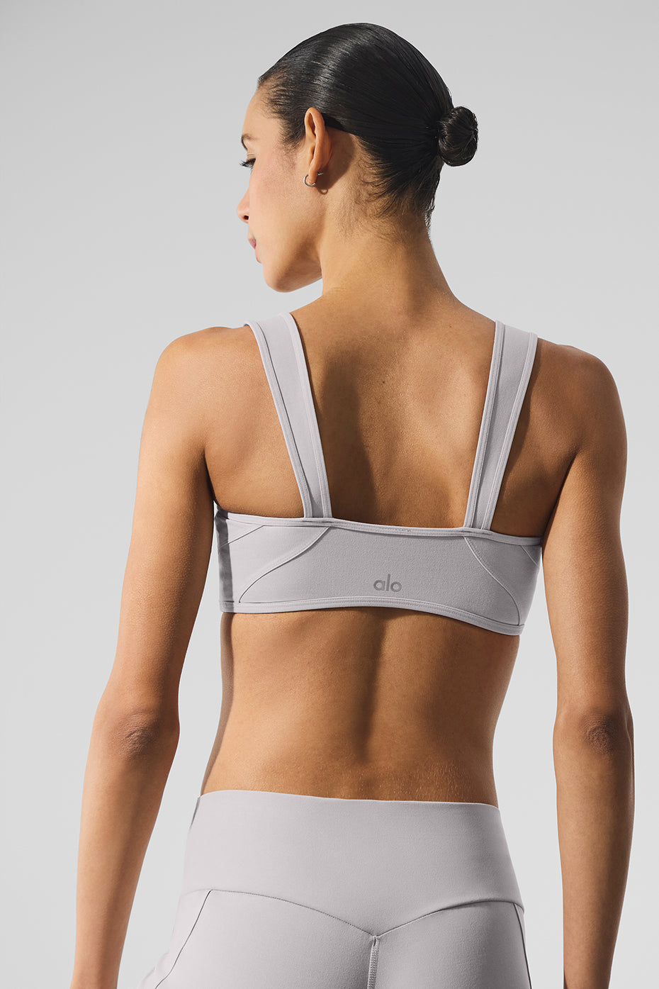 Washed Alosoft Sunray Sports Bra — Grey Sky Wash