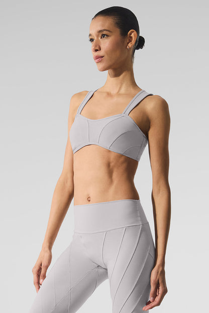 Washed Alosoft Sunray Sports Bra — Grey Sky Wash