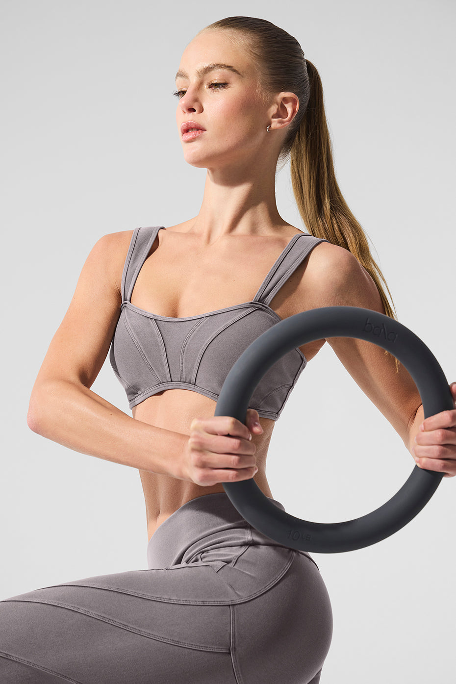 Washed Alosoft Sunray Sports Bra — Cool Grey Wash