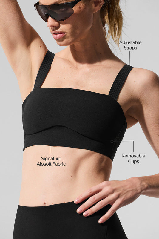 Alosoft Serve It Up Sports Bra — Black