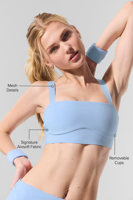 Alosoft Serve It Up Sports Bra — Seashell Blue