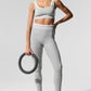 Alosoft Better Together Sports Bra — Athletic Heather Grey/White
