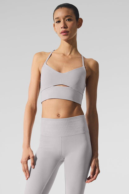 Washed Alosoft Highlight Sports Bra — Grey Sky Wash