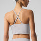 Washed Alosoft Highlight Sports Bra — Grey Sky Wash