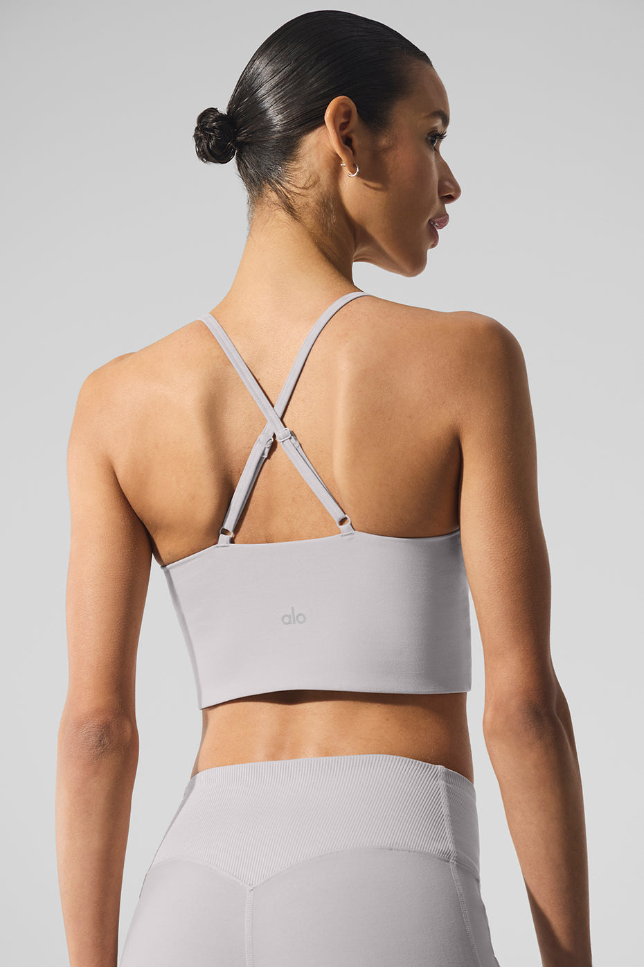 Washed Alosoft Highlight Sports Bra — Grey Sky Wash