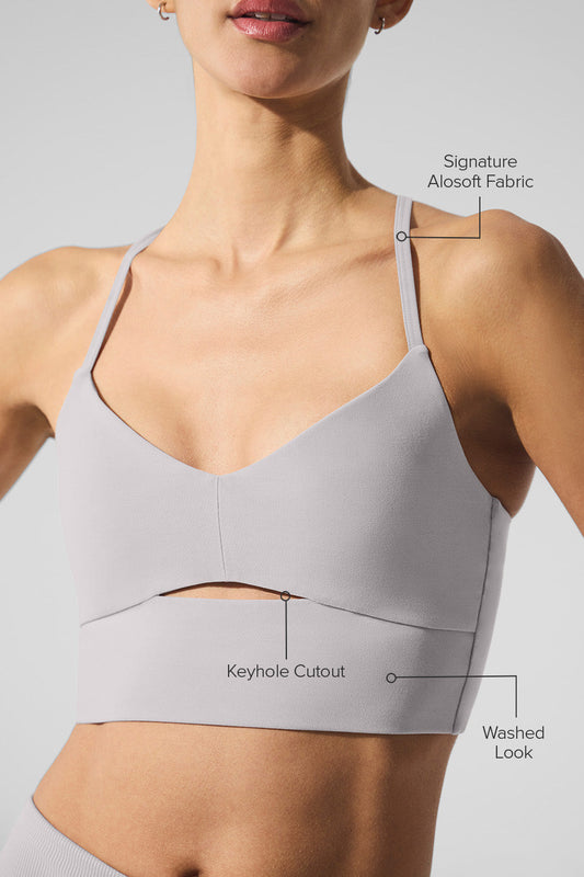 Washed Alosoft Highlight Sports Bra — Grey Sky Wash