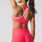 Airlift Super Sleek Contrast Sports Bra — Candy Red/White