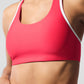 Airlift Super Sleek Contrast Sports Bra — Candy Red/White