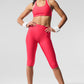 Airlift Super Sleek Contrast Sports Bra — Candy Red/White