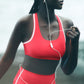 Airlift Super Sleek Contrast Sports Bra — Candy Red/White