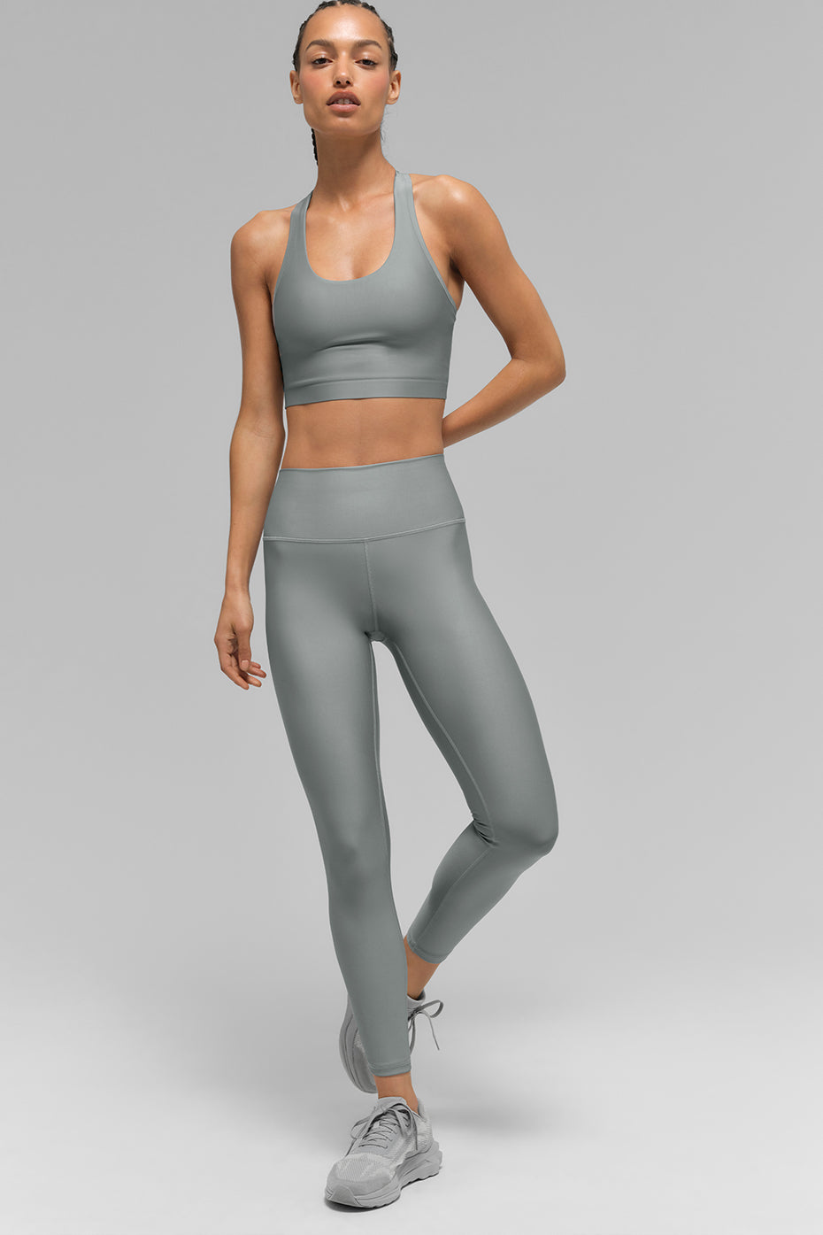 Airlift Super Sleek Sports Bra Tank Top — Lunar Grey