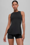 SculptSoft Precision Fit Full Length Sports Bra Tank Top — Black