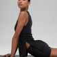 SculptSoft Precision Fit Full Length Sports Bra Tank Top — Black