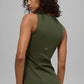 SculptSoft Precision Fit Full Length Sports Bra Tank Top — Green Olive