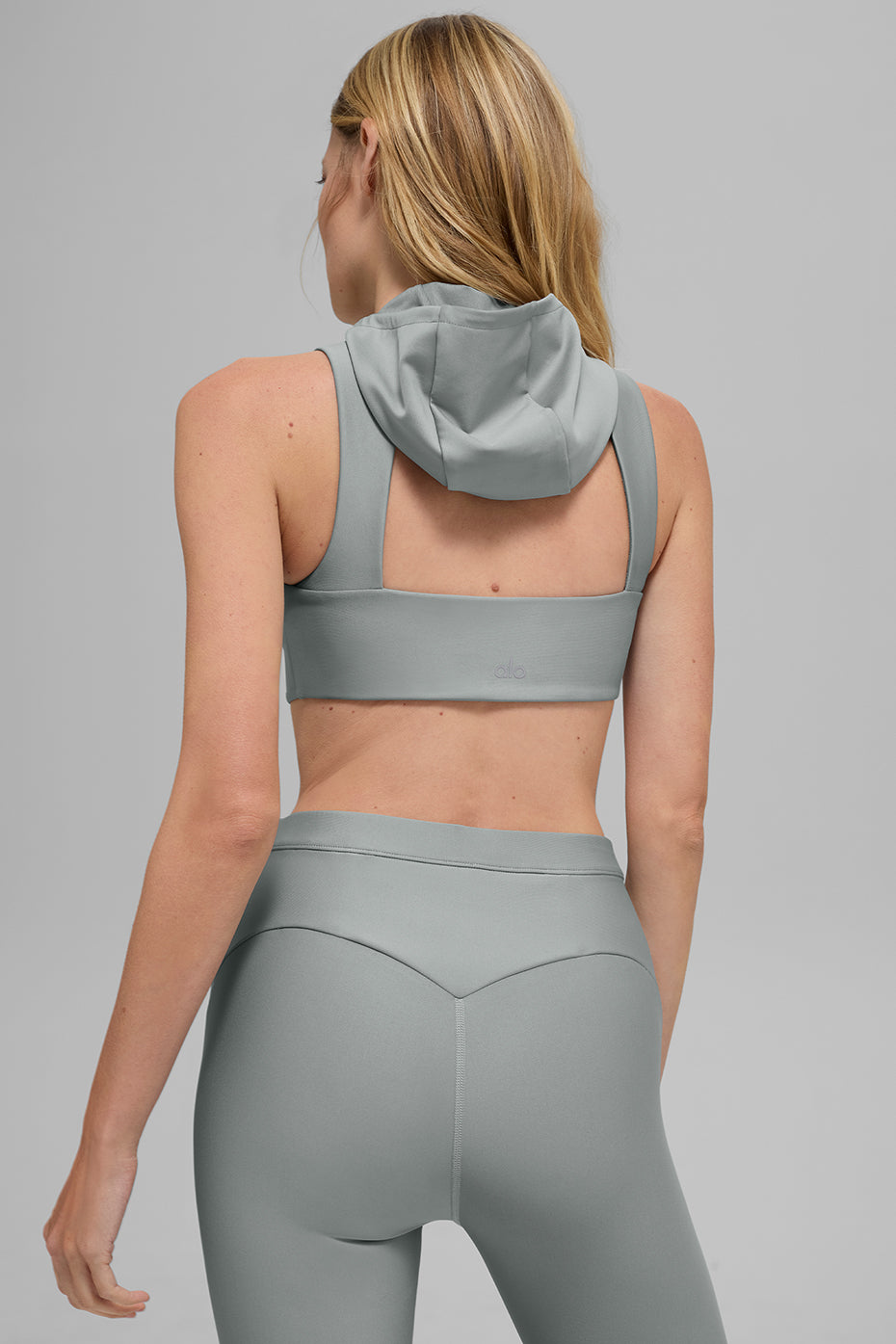 Airlift Light Speed Hooded Sports Bra — Lunar Grey