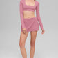 SculptSoft Precision Fit Long‑Sleeve Sports Bra — Pink Wild Rose