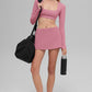 SculptSoft Precision Fit Long‑Sleeve Sports Bra — Pink Wild Rose