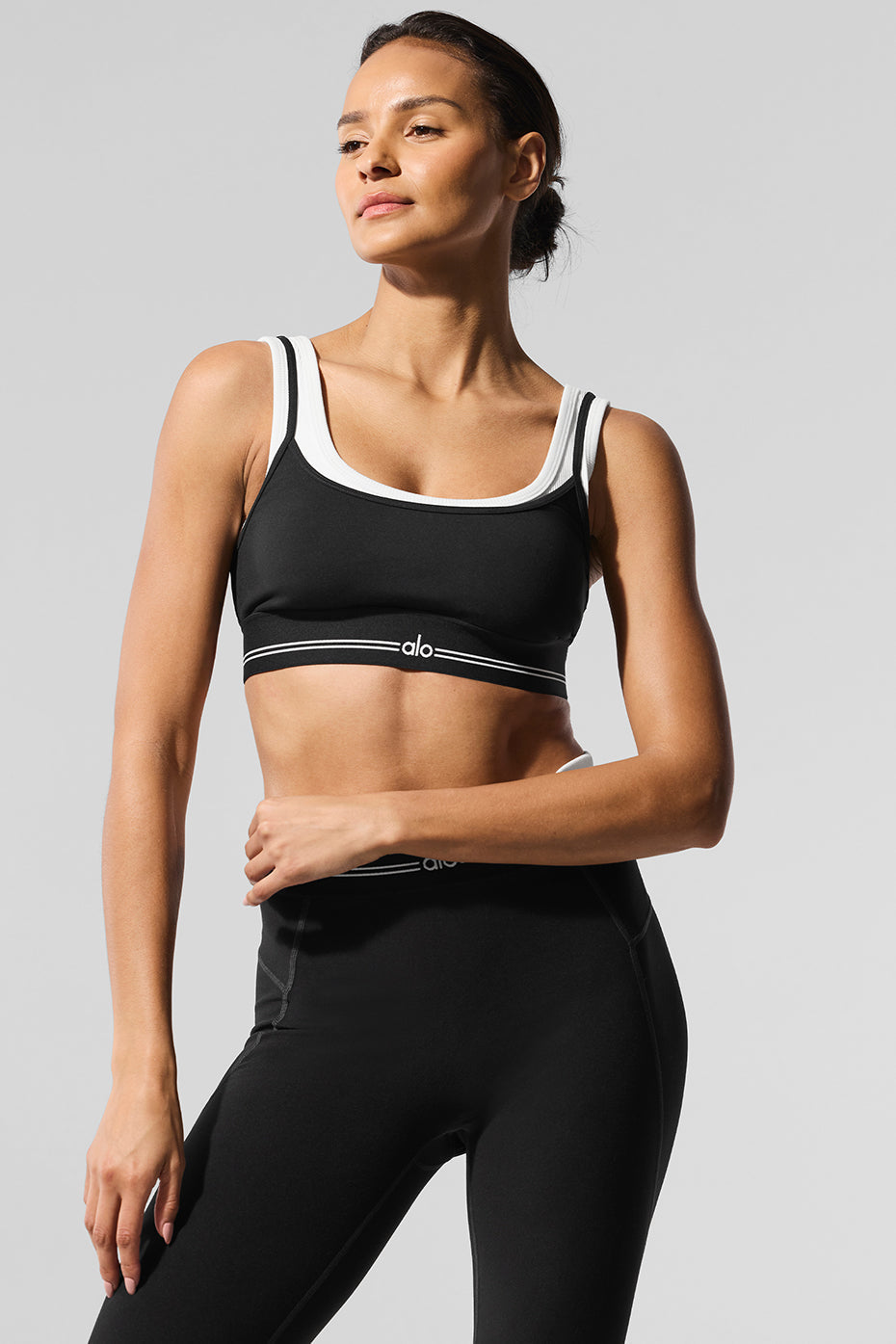 Airbrush Better Together Sports Bra — Black/White