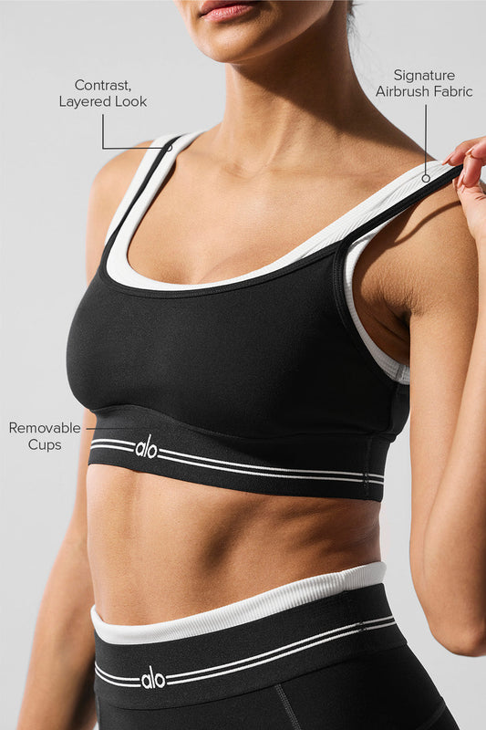 Airbrush Better Together Sports Bra — Black/White
