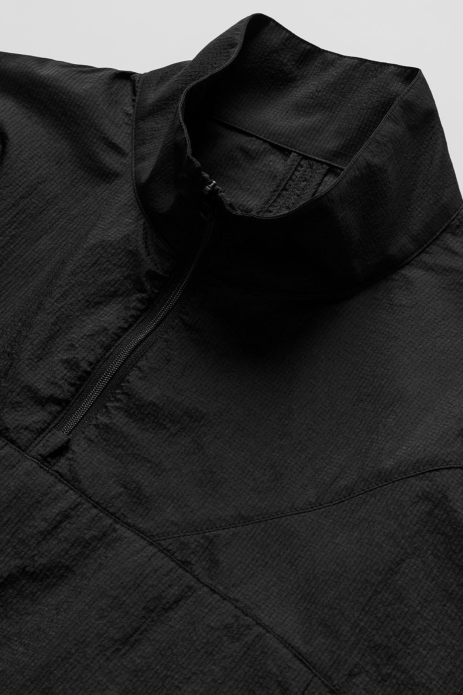 Cropped 1/4 Zip Aerial Crew Sweatshirt — Black